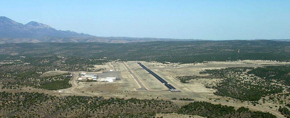 Aerial view of the Sierra Blanca Regional Airport.