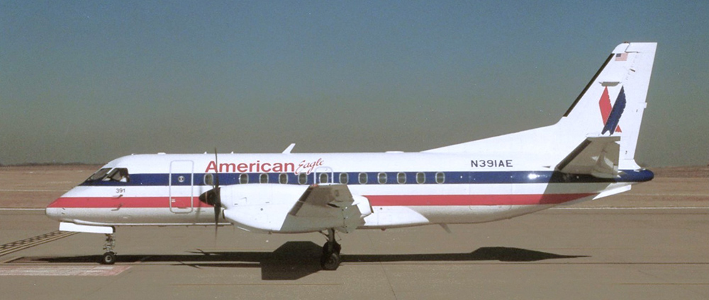 American Eagle Saab 340B operated by Wings West Airlines.