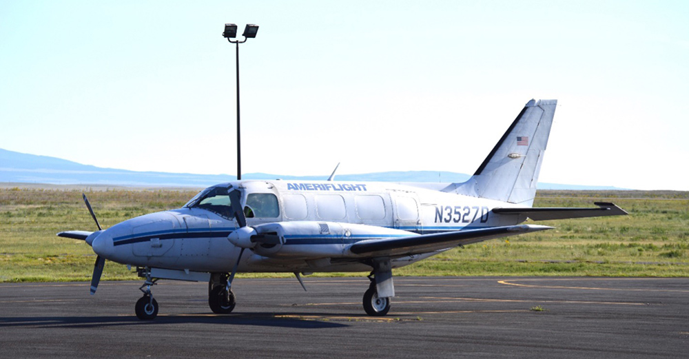 Ameriflight Piper Navajo Chieftain at the Las Vegas, New Mexico airport in 2016.