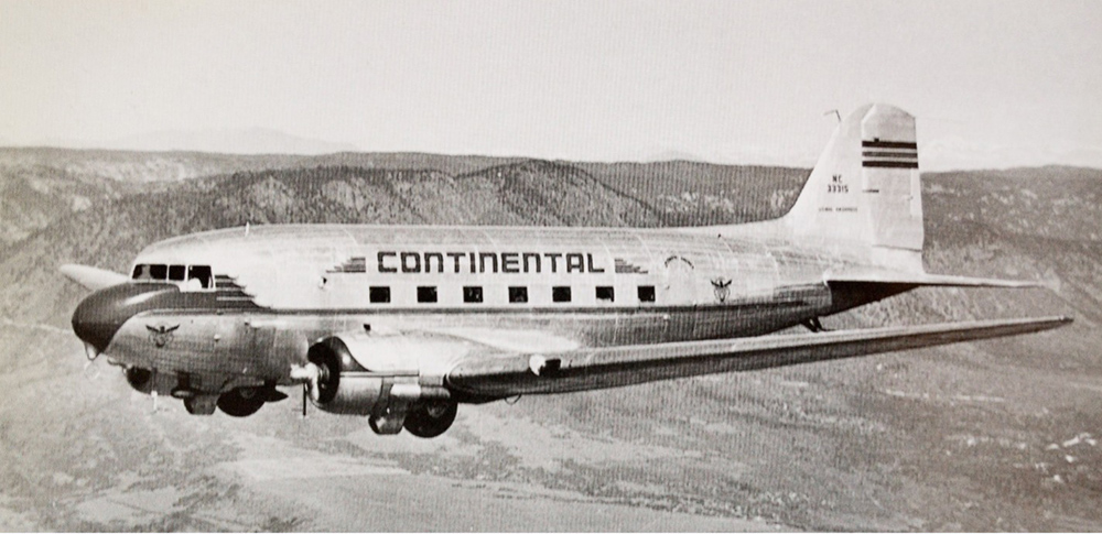 Continental Air Lines flew mostly Douglas DC-3’s into Las Vegas, New Mexico.