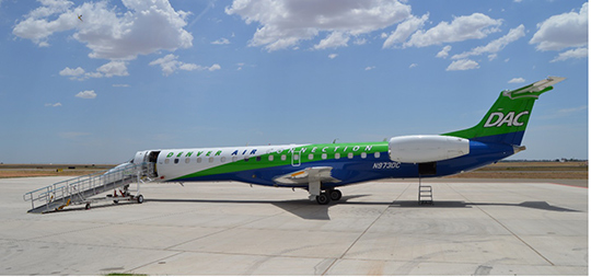 Denver Air Connection Fairchild Dornier 328Jet at Clovis in 2020.