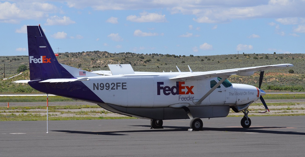 FedEx Feeder Cessna 208B Super Cargomaster at the Gallup airport.