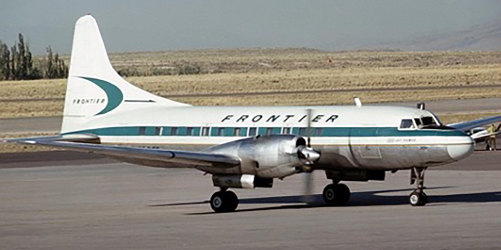 Frontier Airlines Convair 580 at Alamogordo in the mid-1960’s