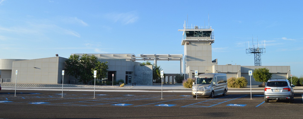 Lea County Regional Airport terminal building in 2021.