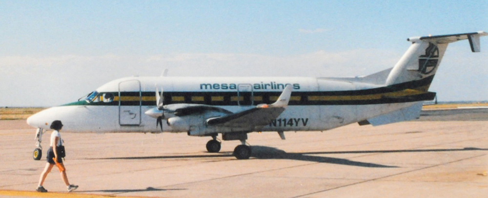 Mesa Airlines Beechcraft 1900D at Santa Fe c2000.