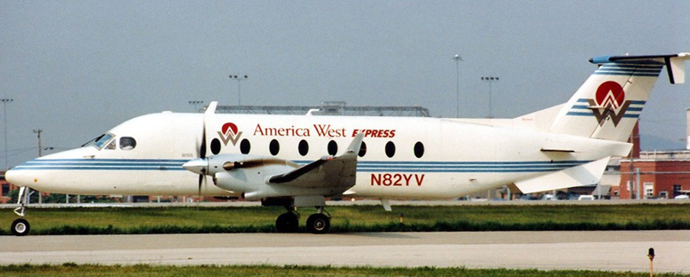 Mesa Airlines Beechcraft 1900D operating as America West Express.