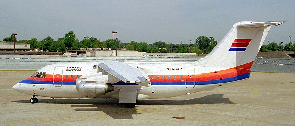 United Express British Aerospace BAe-146 operated by Aspen Airways.