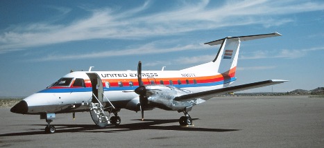 United Express Embraer 120 Brasilia operated by Mesa Airlines at Farmington in the early 1990’s.