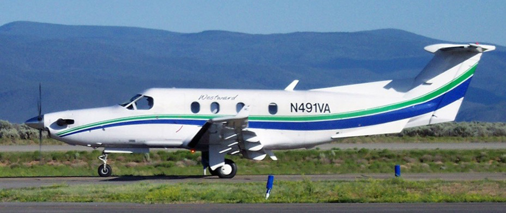 Westward Airways Pilatus PC-12 at Taos in 2005.